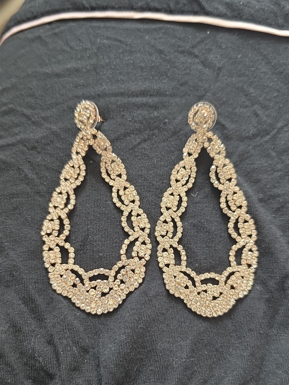 Rose Gold Crystal Teardrop Earrings - Women Jewelry